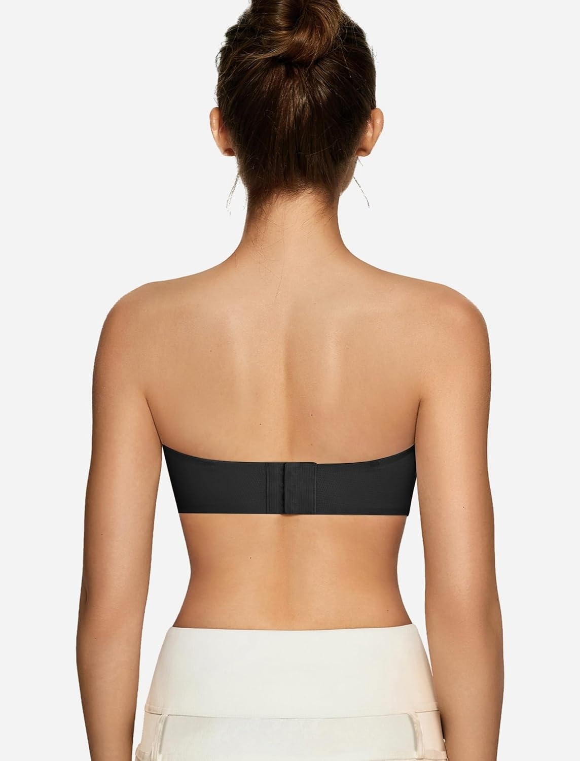 image:imageOEAK Womens Strapless Bras Jelly Push Up Bandeau Bra Non Slip Wireless Supportive Padded Bras Seamless Comfortable Tube BraAiry Black
