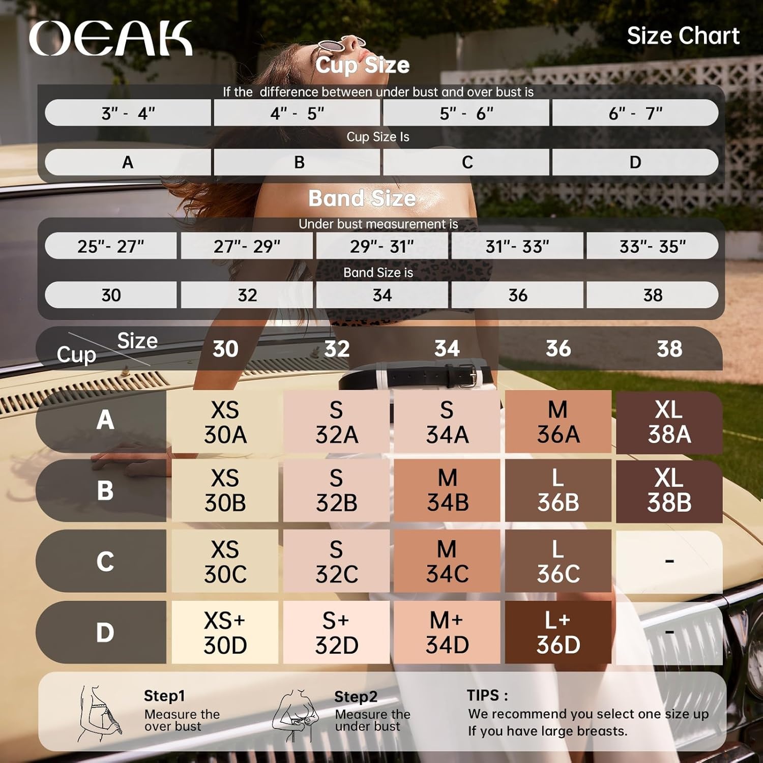image:imageOEAK Womens Strapless Bras Jelly Push Up Bandeau Bra Non Slip Wireless Supportive Padded Bras Seamless Comfortable Tube BraLeopard Coffee