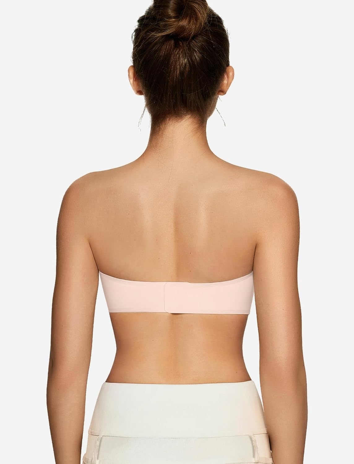 image:imageOEAK Womens Strapless Bras Jelly Push Up Bandeau Bra Non Slip Wireless Supportive Padded Bras Seamless Comfortable Tube BraSkin Color