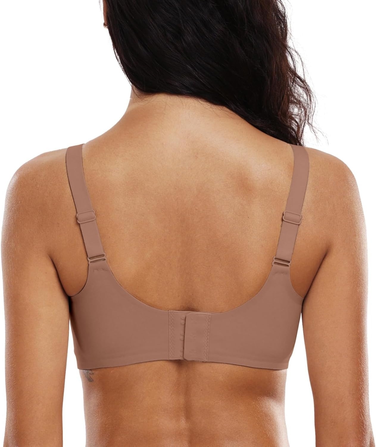 image:imageOEAK Womens Wireless Jelly Bras Push Up Bralette Full Coverage No Underwire Bra Comfortable Everyday Seamless Tshirt BrasCoffee