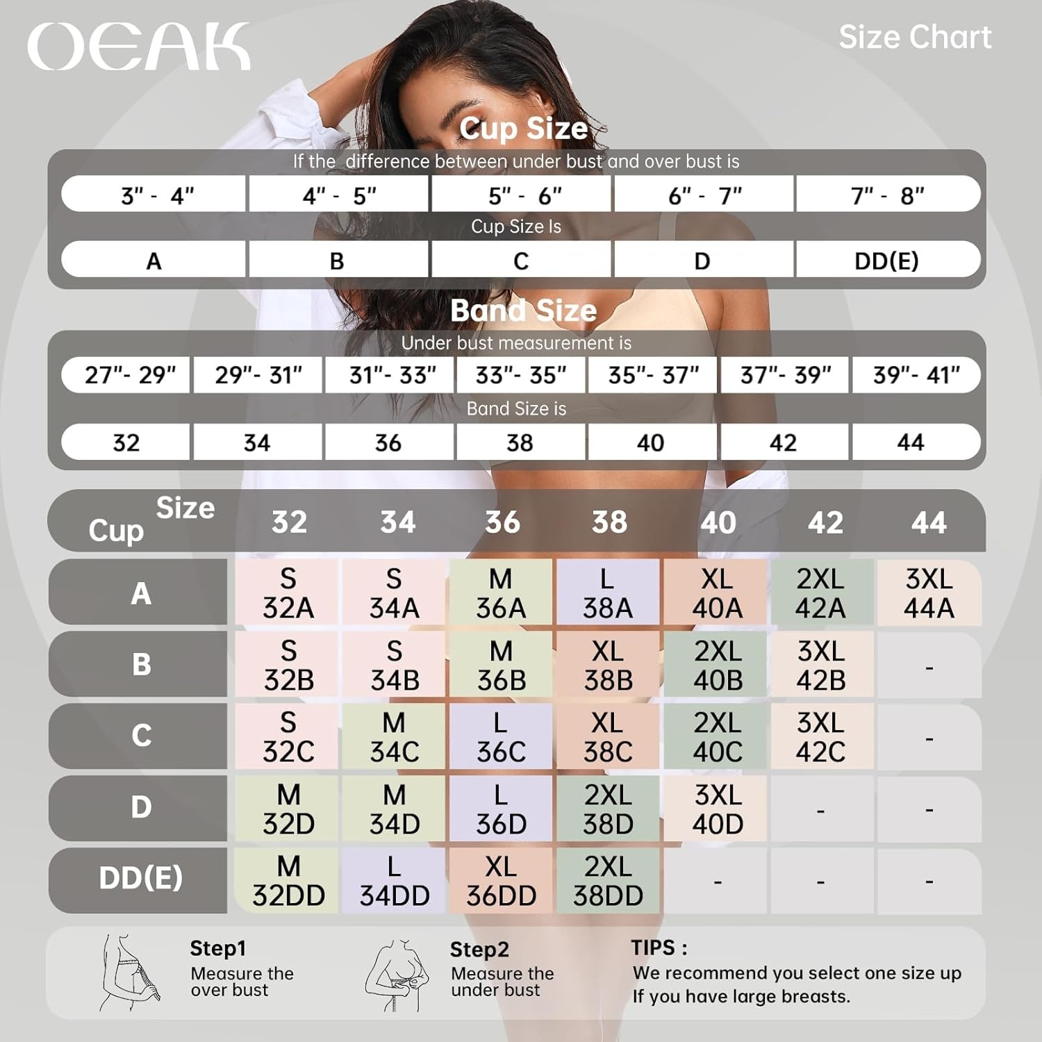 image:imageOEAK Womens Wireless Jelly Bras Push Up Bralette Full Coverage No Underwire Bra Comfortable Everyday Seamless Tshirt BrasGrey Blue