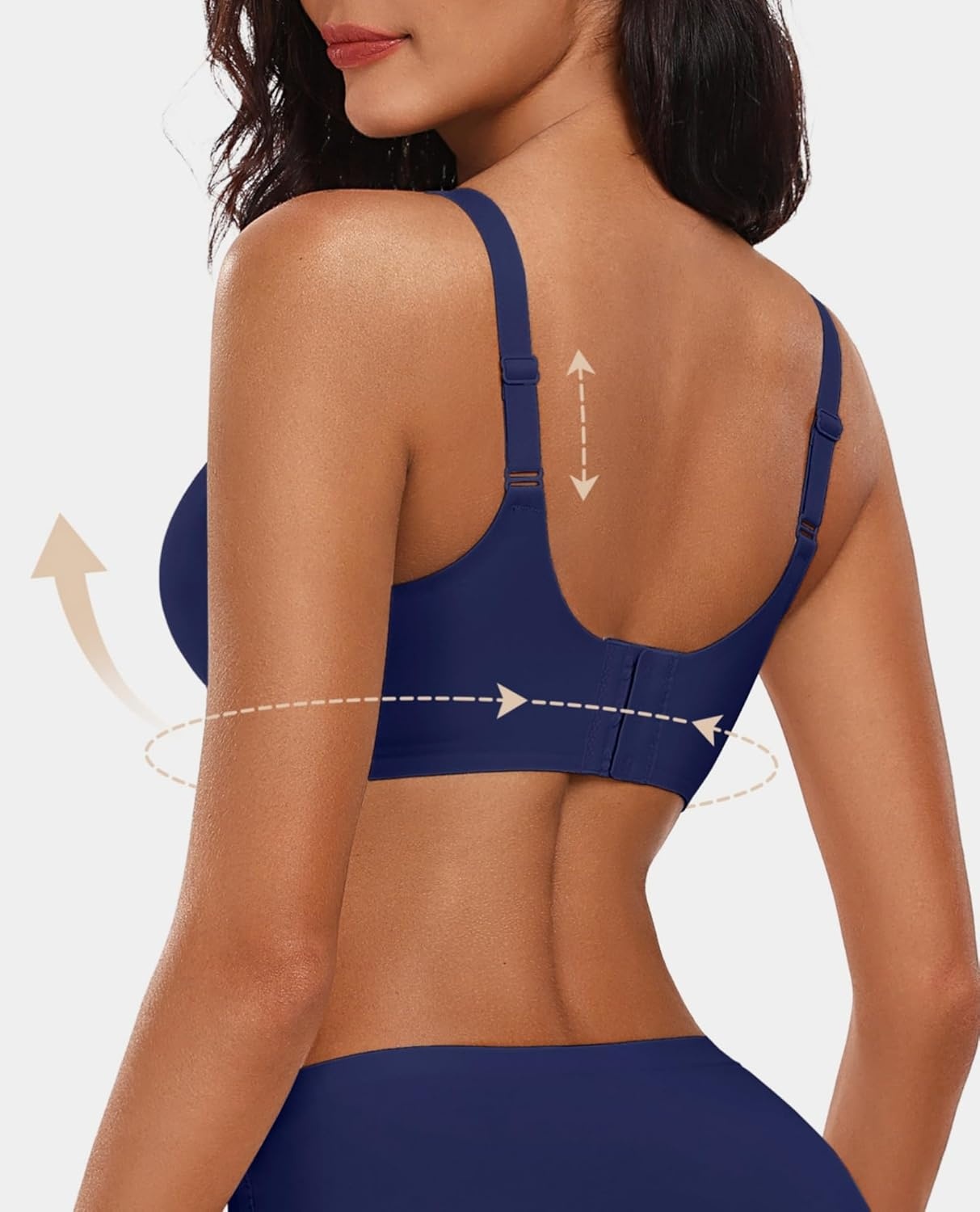 image:imageOEAK Womens Wireless Jelly Bras Push Up Bralette Full Coverage No Underwire Bra Comfortable Everyday Seamless Tshirt BrasNavy Blue