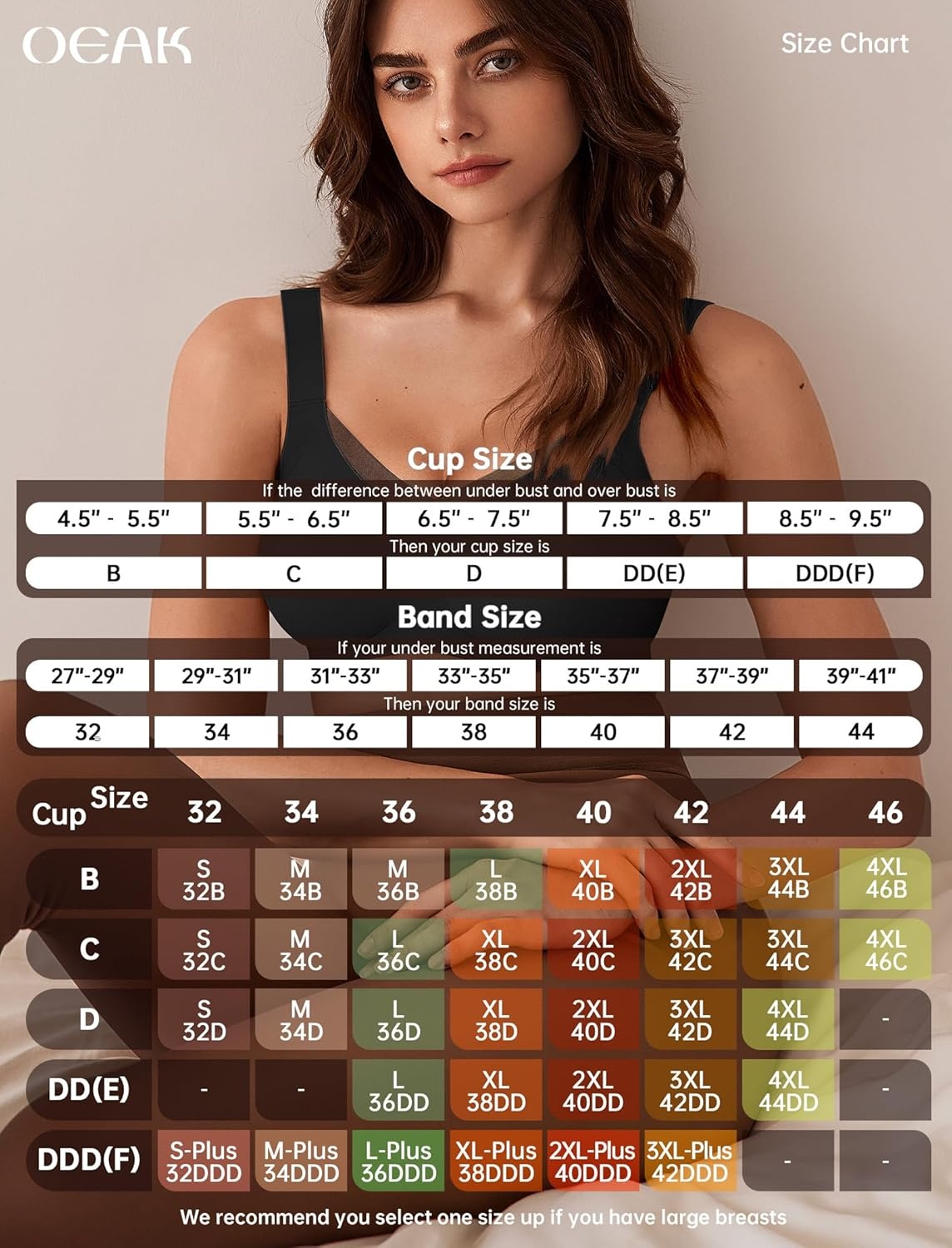 image:imageOEAK Womens Wireless Jelly Bras V Mesh Comfortable Bralette Supportive Tshirt Bra No Underwire Seamless Push Up Everyday BrasBlack