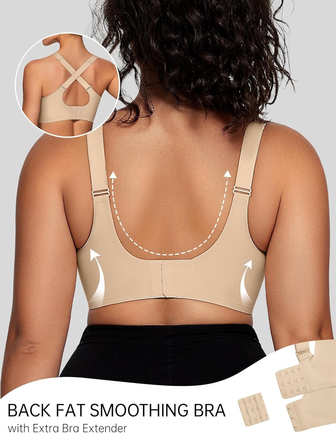 image:imageOEAK Womens Wireless Jelly Bras V Mesh Comfortable Bralette Supportive Tshirt Bra No Underwire Seamless Push Up Everyday BrasSemolina
