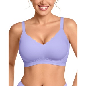 image:imageOEAK Womens Wireless Jelly Bras Push Up Bralette Full Coverage No Underwire Bra Comfortable Everyday Seamless Tshirt BrasPurple