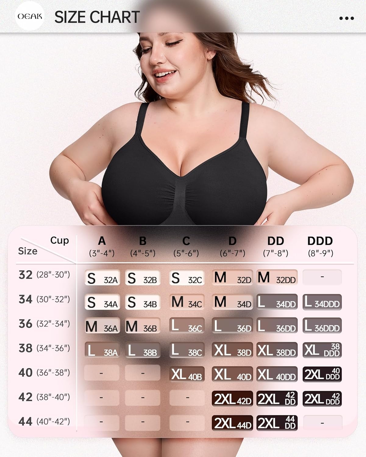 image:imageOEAK Bralettes for Women No Padding Comfortable Wireless Bras Seamless Bralette No Underwire Bra Cute Everyday Tshirt BrasBlack
