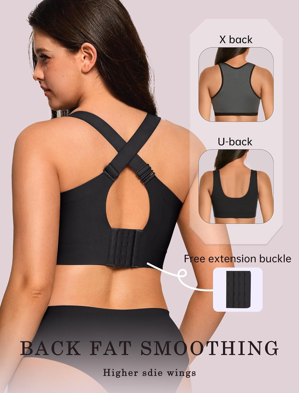 image:imageOEAK Tummy Control Shapewear Shorts amp Supportive Wireless Bras Black L