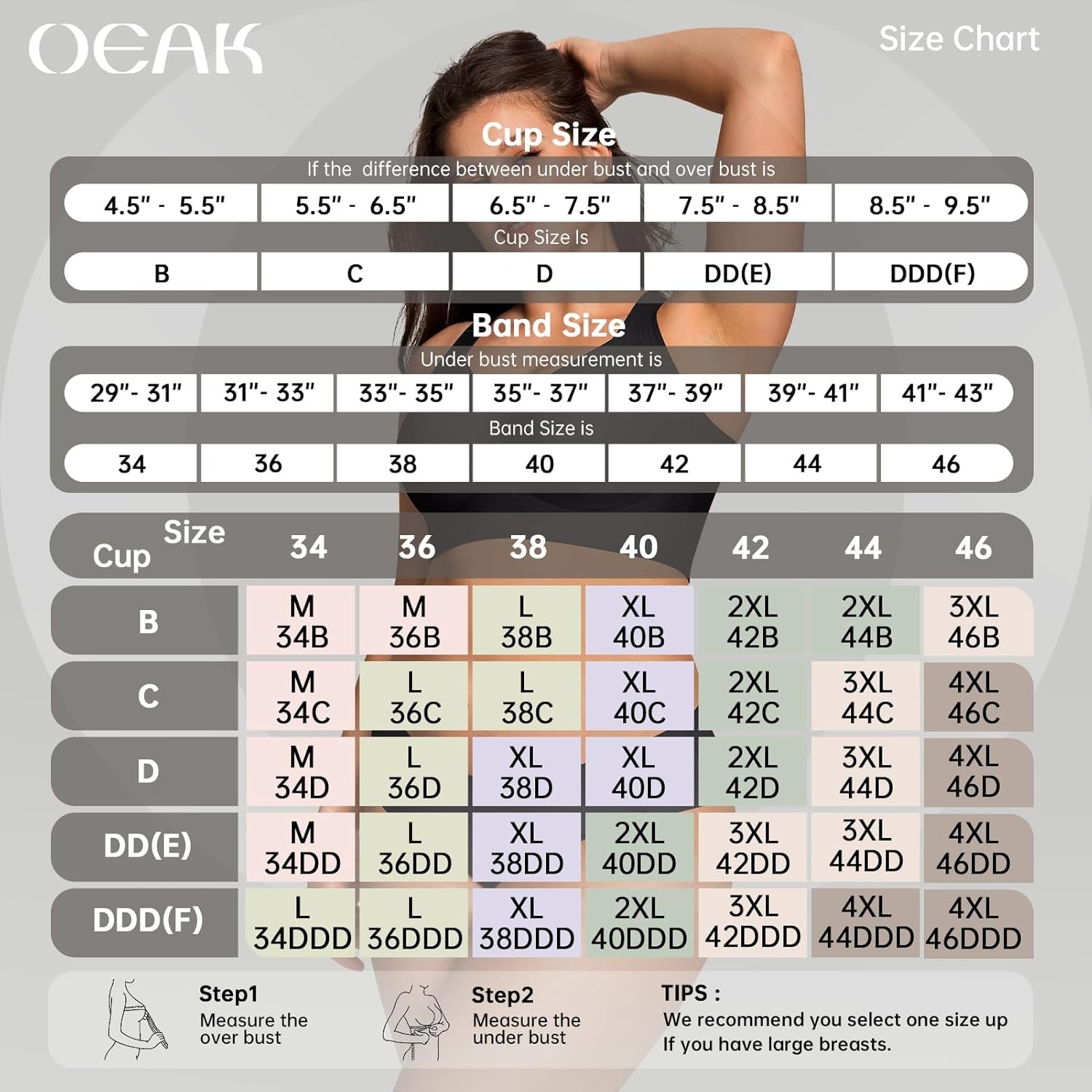 image:imageOEAK Tummy Control Shapewear Shorts amp Supportive Wireless Bras Black L