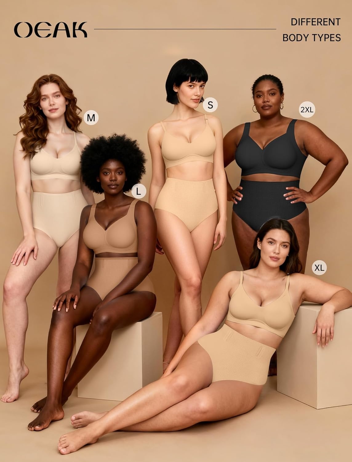image:imageOEAK Tummy Control Shapewear for Women Seamless Girdle High Waisted Body Shaper Underwear Panty Smooth Under Dress ShapewearBlack