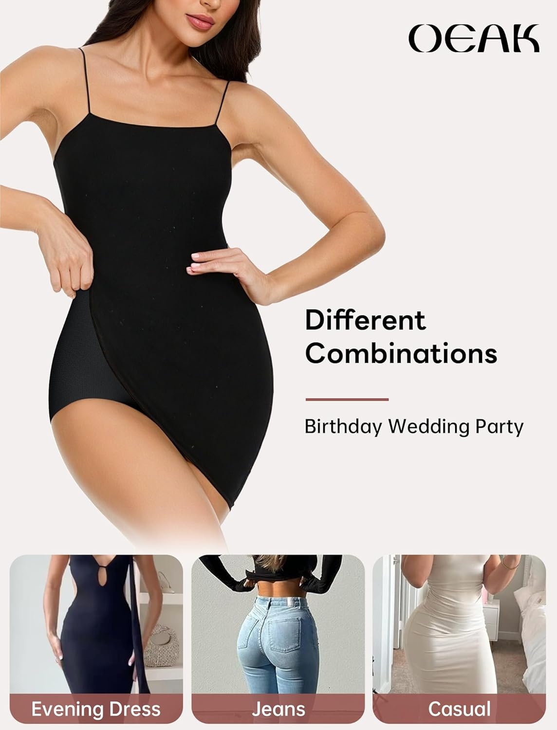 image:imageOEAK Tummy Control Shapewear for Women Seamless Girdle High Waisted Body Shaper Underwear Panty Smooth Under Dress ShapewearBlack