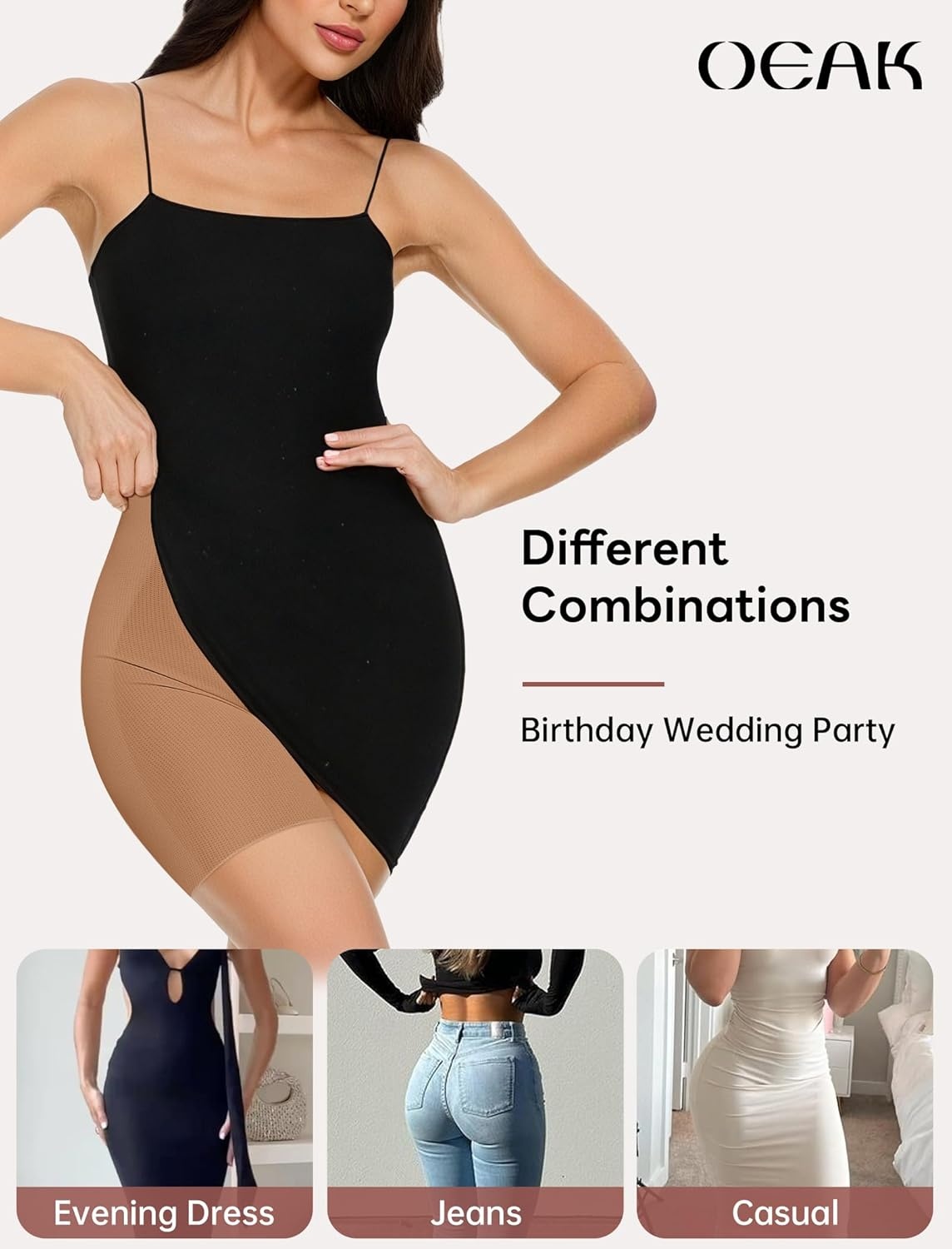 image:imageOEAK Tummy Control Shapewear for Women Seamless Girdle High Waisted Body Shaper Underwear Panty Smooth Under Dress ShapewearCoffee