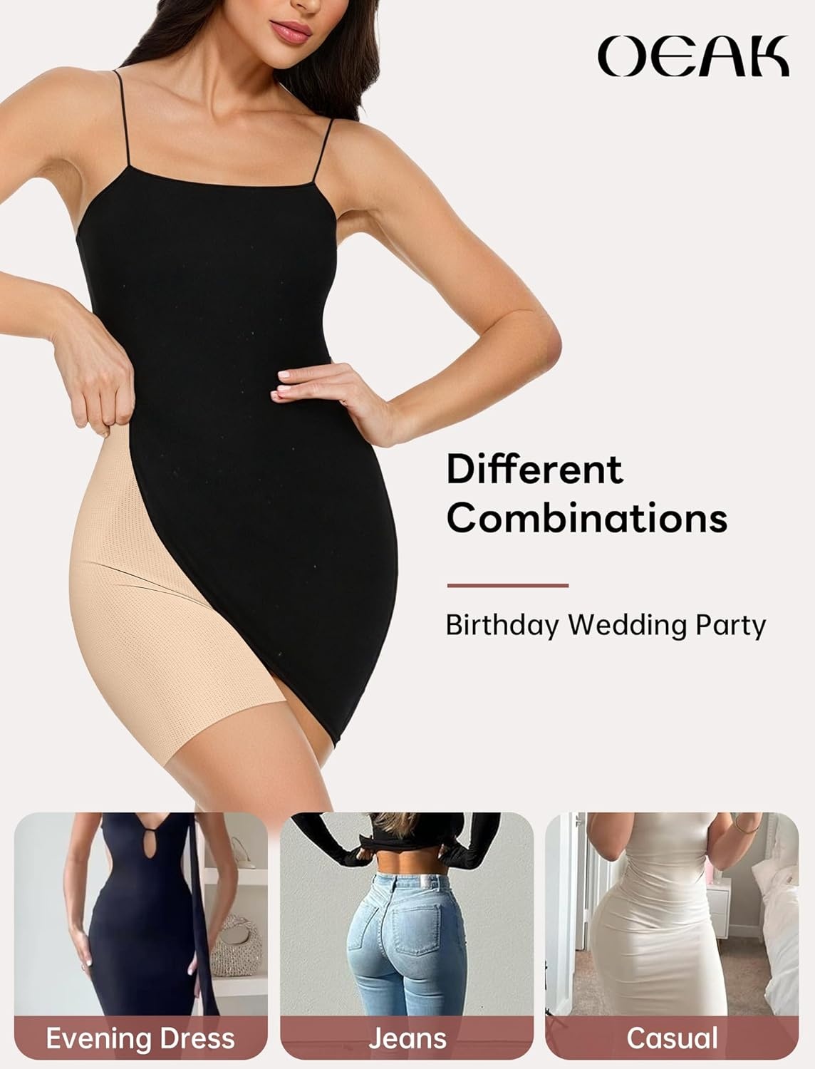 image:imageOEAK Tummy Control Shapewear for Women Seamless Girdle High Waisted Body Shaper Underwear Panty Smooth Under Dress ShapewearNude
