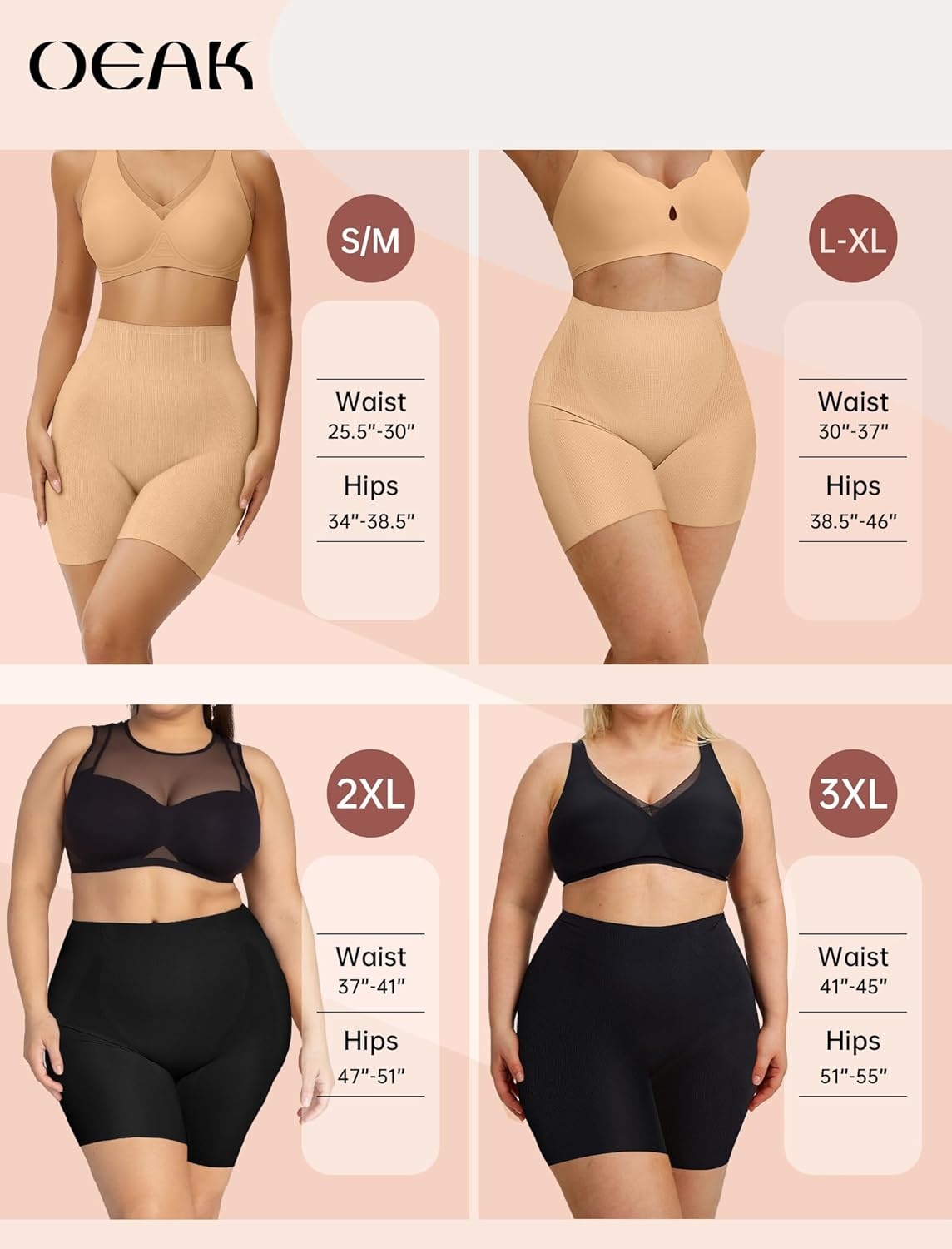 image:imageOEAK Tummy Control Shapewear for Women Seamless Girdle High Waisted Body Shaper Underwear Panty Smooth Under Dress ShapewearSand