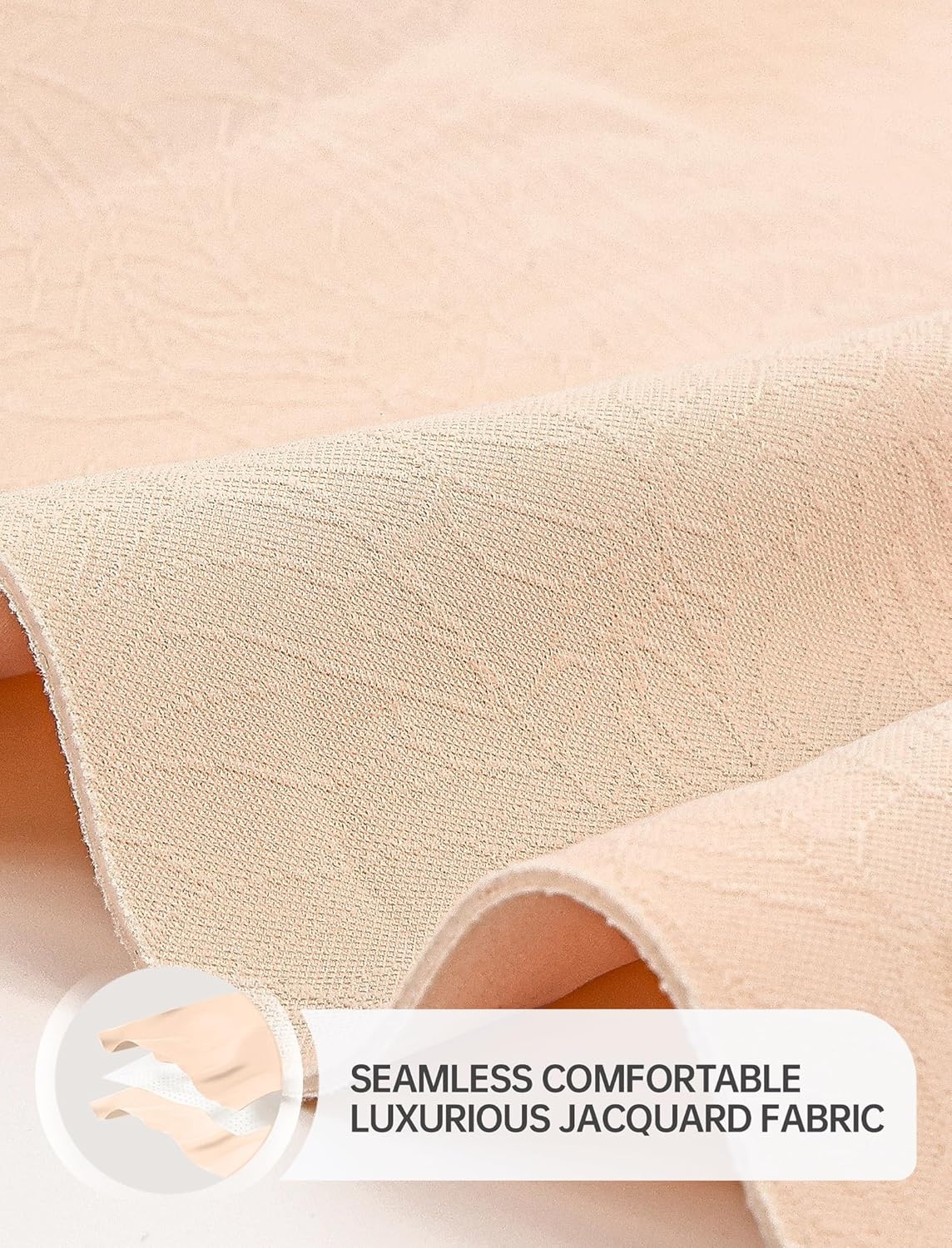 image:imageOEAK Women Jelly Bras No Underwire Scalloped Push Up Buttery Soft Tshirt Bra Seamless Full Coverage Convertible Everyday BraJacquard Nude