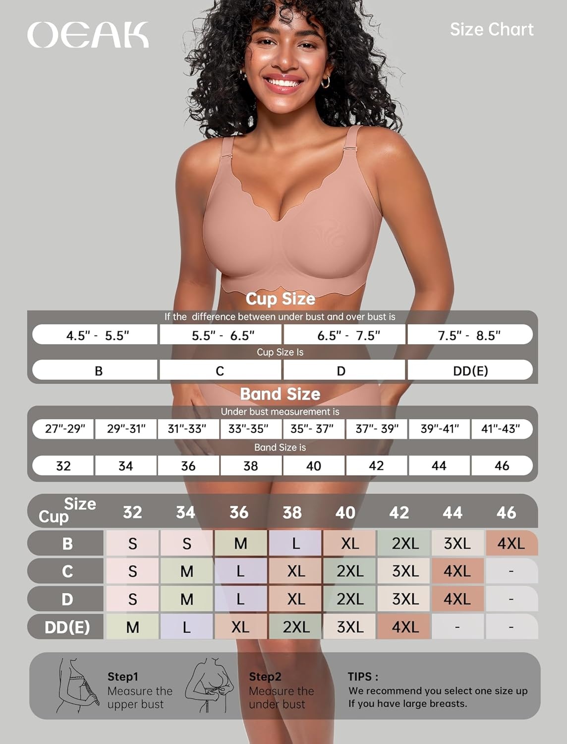 image:imageOEAK Women Jelly Bras No Underwire Scalloped Push Up Buttery Soft Tshirt Bra Seamless Full Coverage Convertible Everyday BraTea Red