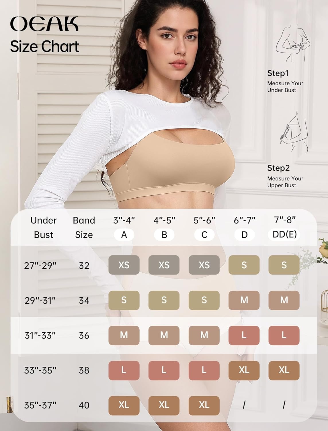 image:imageOEAK Womens Comfortable Bras No Underwire Cami Bra Seamless Unlined Bralettes Scoop Neck Unpadded Everyday Sports Tshirt BraBeige