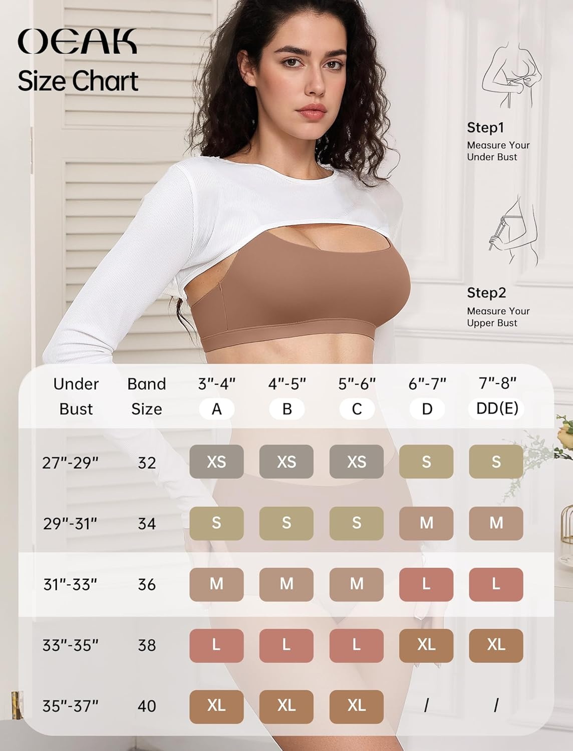 image:imageOEAK Womens Comfortable Bras No Underwire Cami Bra Seamless Unlined Bralettes Scoop Neck Unpadded Everyday Sports Tshirt BraLatte