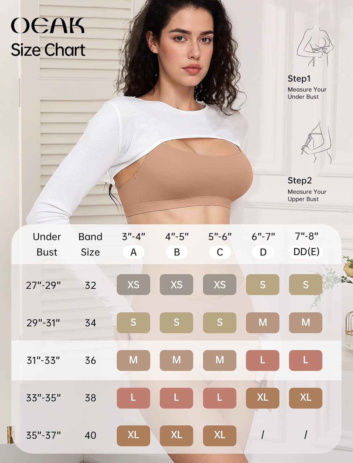 image:imageOEAK Womens Comfortable Bras No Underwire Cami Bra Seamless Unlined Bralettes Scoop Neck Unpadded Everyday Sports Tshirt BraNude