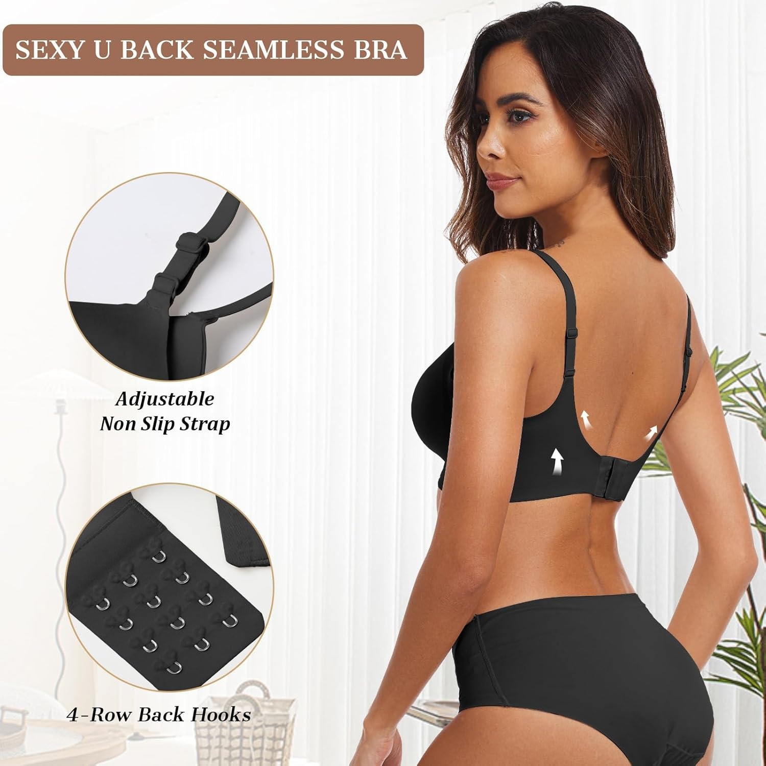image:imageOEAK Womens Push Up Everyday Bras amp SuperPower Tummy Control Shapewear Black L