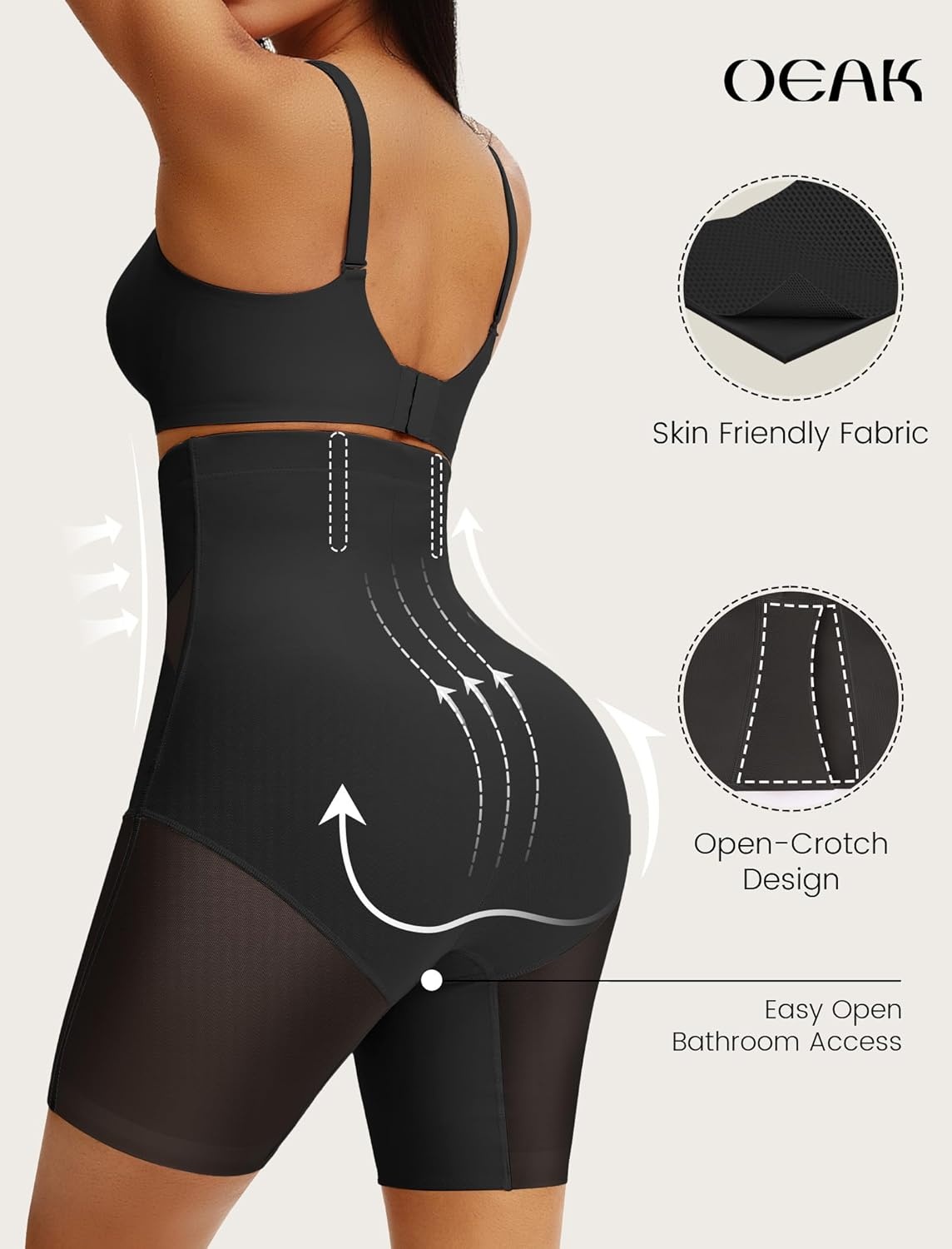 image:imageOEAK Womens Push Up Everyday Bras amp SuperPower Tummy Control Shapewear Black L