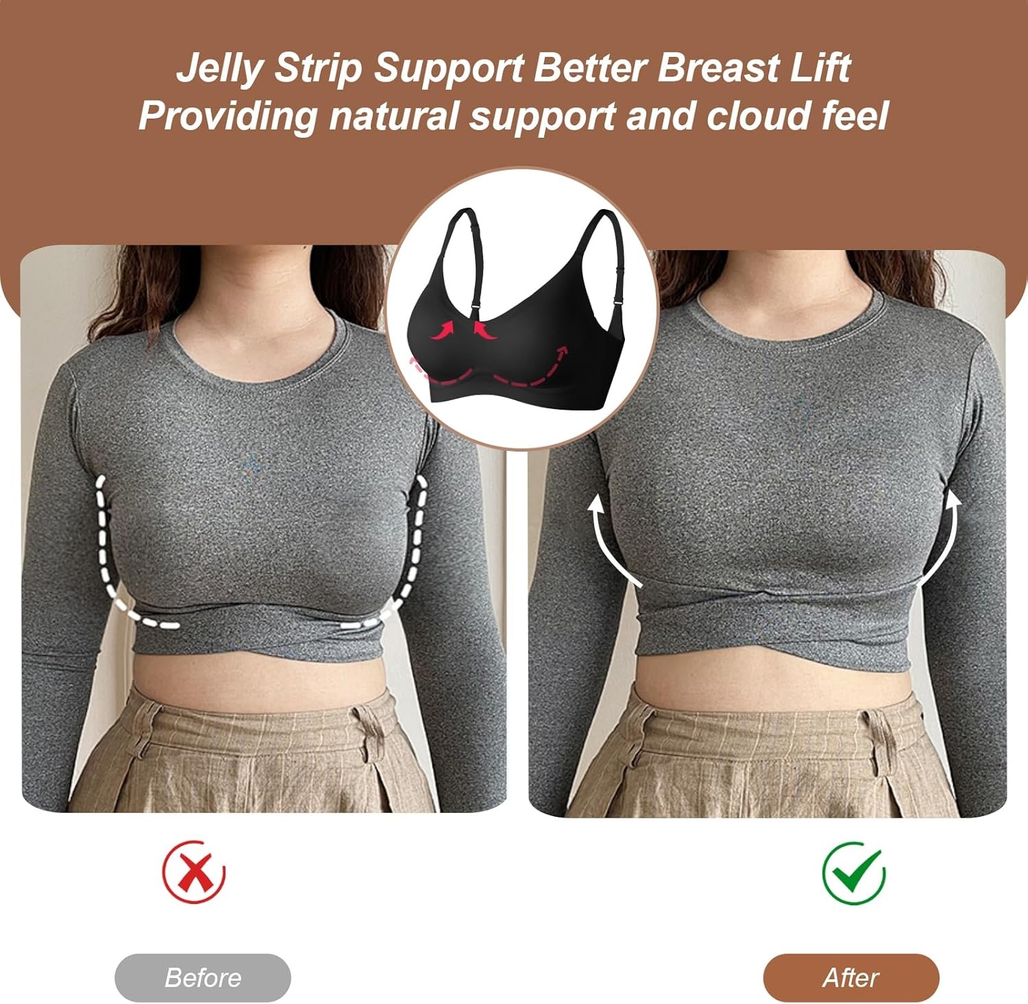 image:imageOEAK Womens Push Up Everyday Bras amp SuperPower Tummy Control Shapewear Black L