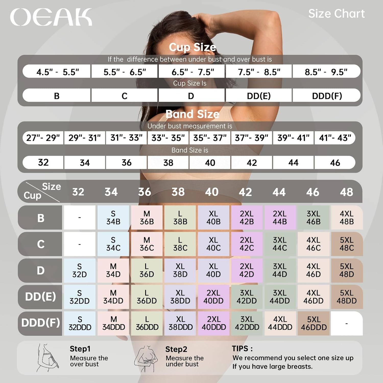 image:imageOEAK Womens Wireless Jelly Bra Plus Size Supportive Seamless Bras Full Coverage Push Up Comfortable No Underwire Tshirt BrasAiry Nude