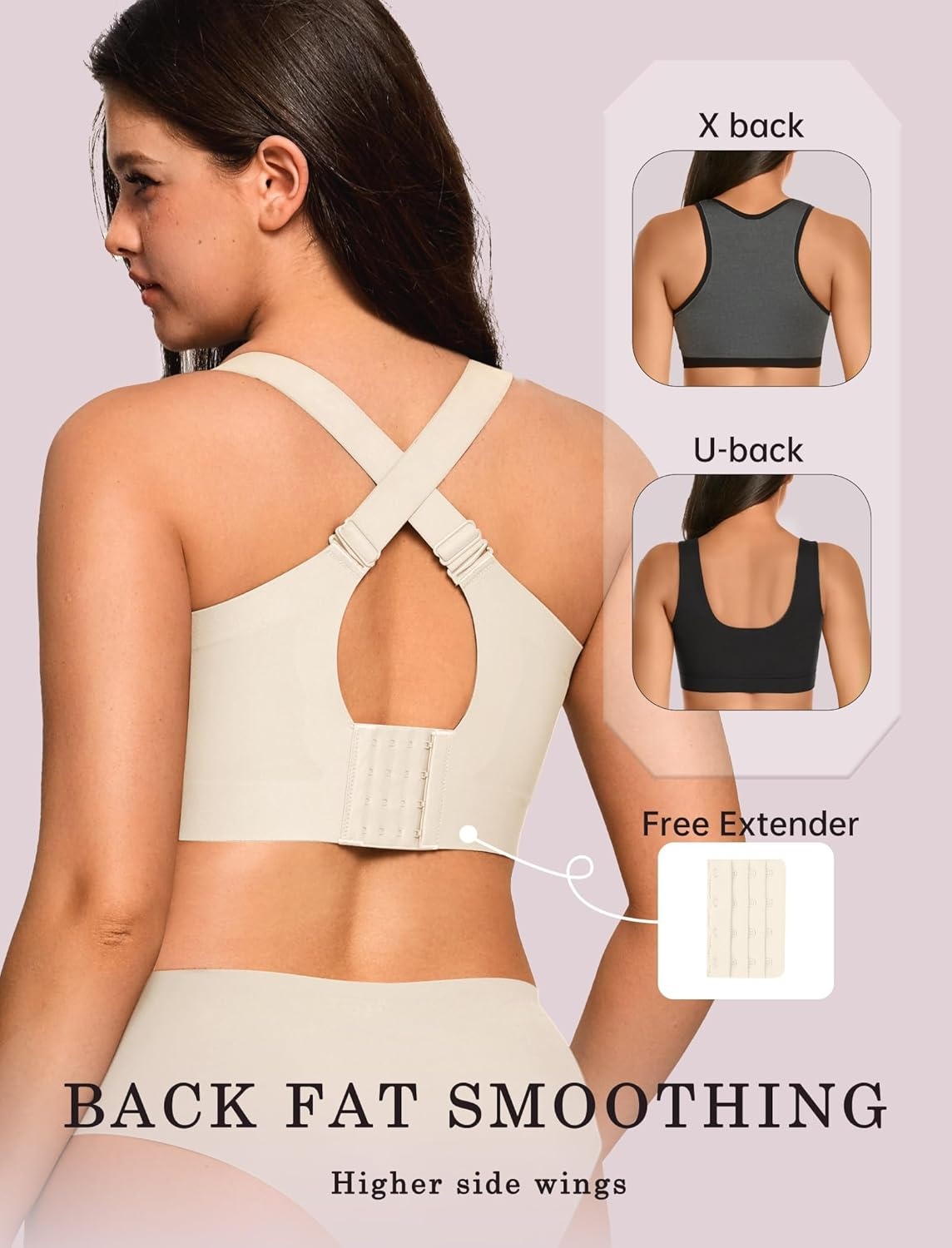 image:imageOEAK Womens Wireless Jelly Bra Plus Size Supportive Seamless Bras Full Coverage Push Up Comfortable No Underwire Tshirt BrasBeige