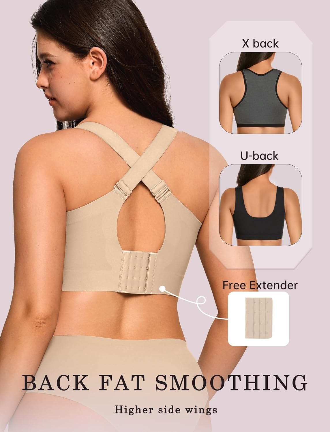 image:imageOEAK Womens Wireless Jelly Bra Plus Size Supportive Seamless Bras Full Coverage Push Up Comfortable No Underwire Tshirt BrasCreamy Beige