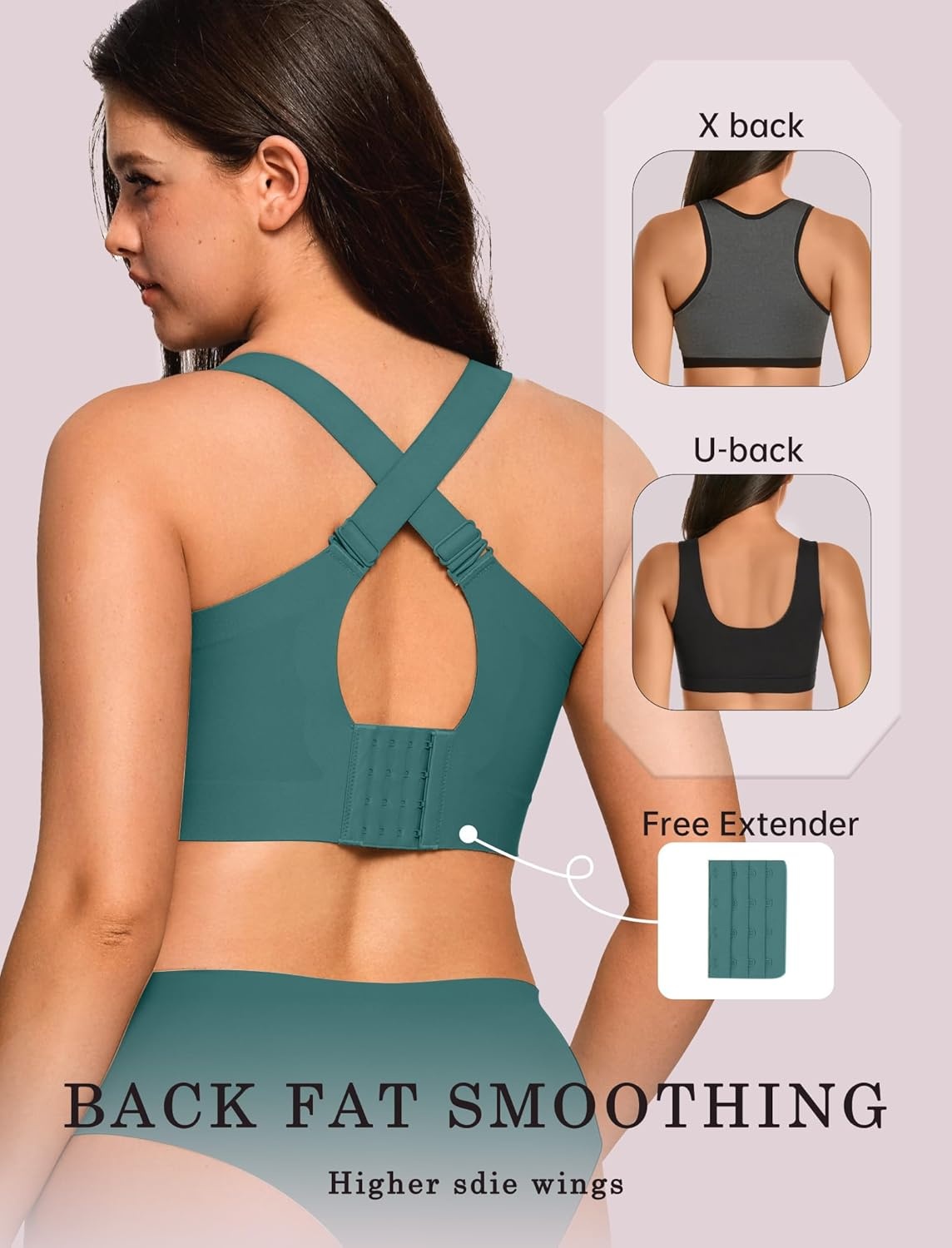 image:imageOEAK Womens Wireless Jelly Bra Plus Size Supportive Seamless Bras Full Coverage Push Up Comfortable No Underwire Tshirt BrasEmerald Gem