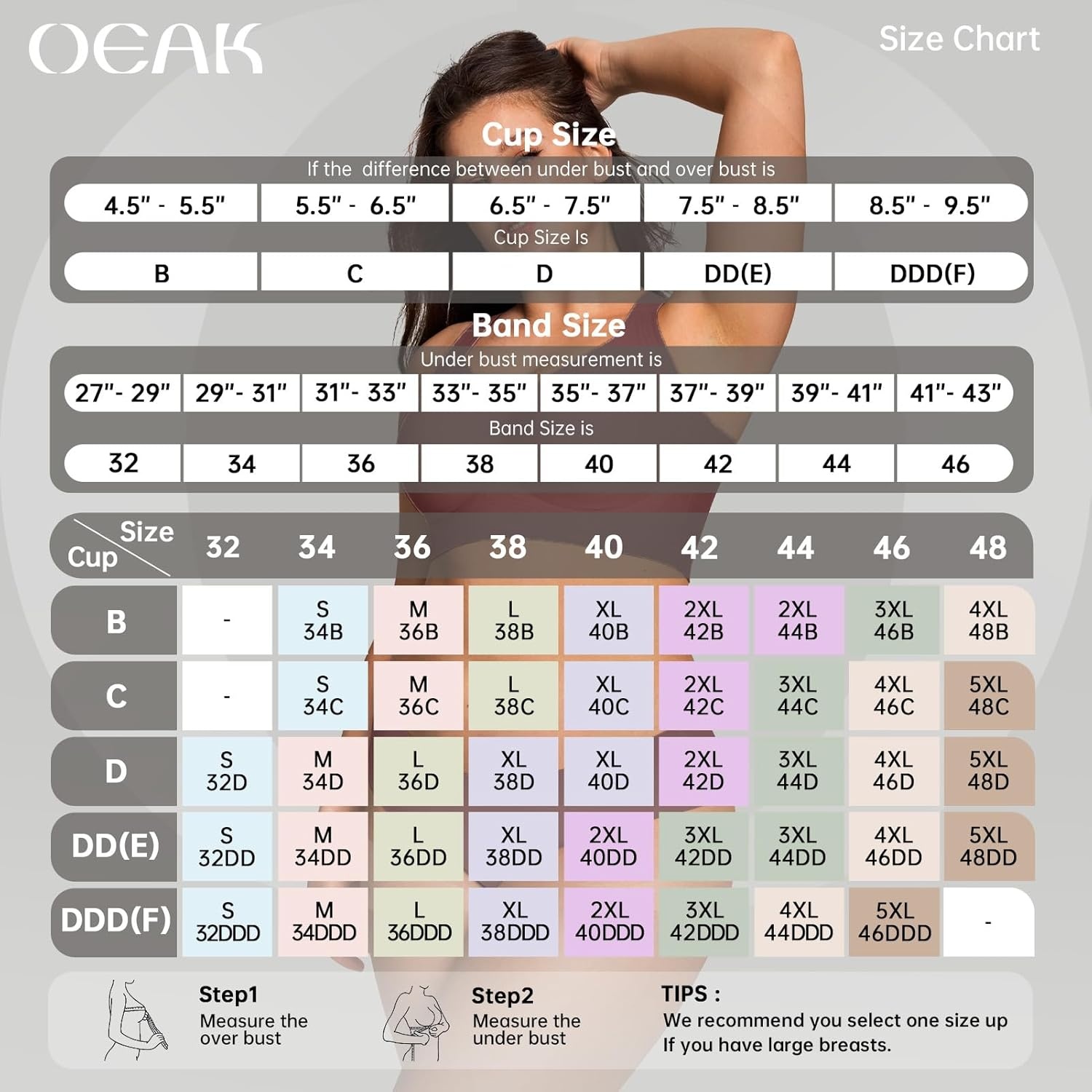 image:imageOEAK Womens Wireless Jelly Bra Plus Size Supportive Seamless Bras Full Coverage Push Up Comfortable No Underwire Tshirt BrasHazelnut
