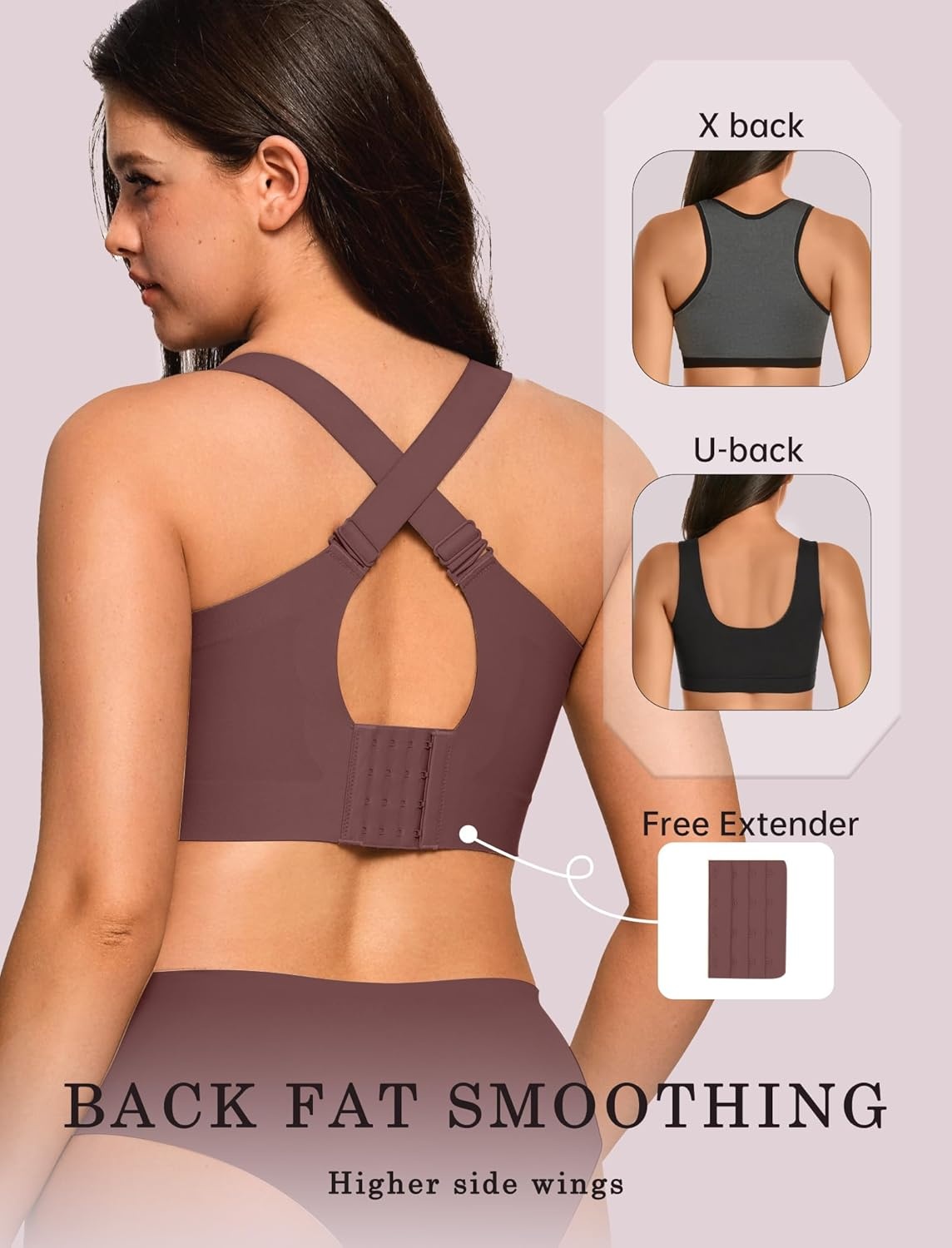 image:imageOEAK Womens Wireless Jelly Bra Plus Size Supportive Seamless Bras Full Coverage Push Up Comfortable No Underwire Tshirt BrasHazelnut