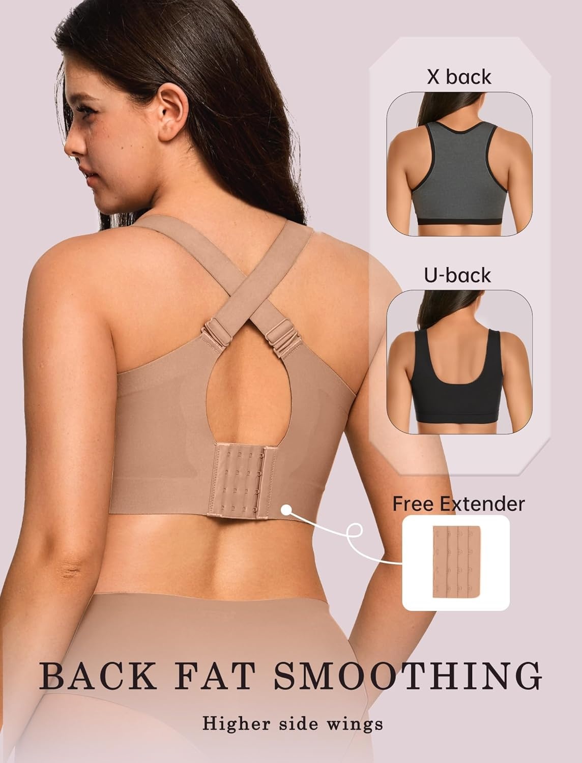 image:imageOEAK Womens Wireless Jelly Bra Plus Size Supportive Seamless Bras Full Coverage Push Up Comfortable No Underwire Tshirt BrasHoney