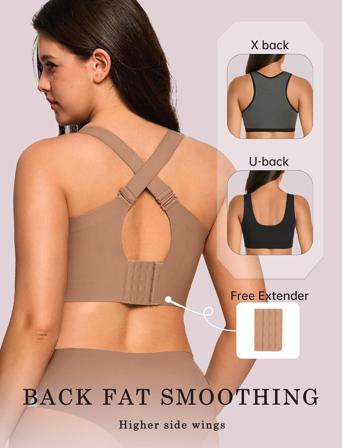 image:imageOEAK Womens Wireless Jelly Bra Plus Size Supportive Seamless Bras Full Coverage Push Up Comfortable No Underwire Tshirt BrasLatte