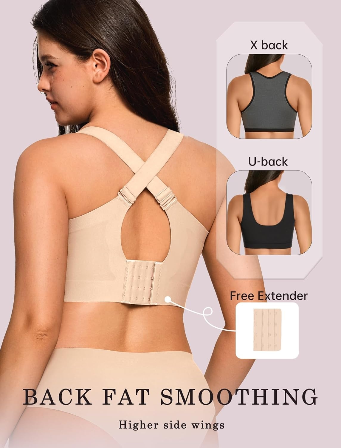 image:imageOEAK Womens Wireless Jelly Bra Plus Size Supportive Seamless Bras Full Coverage Push Up Comfortable No Underwire Tshirt BrasNude