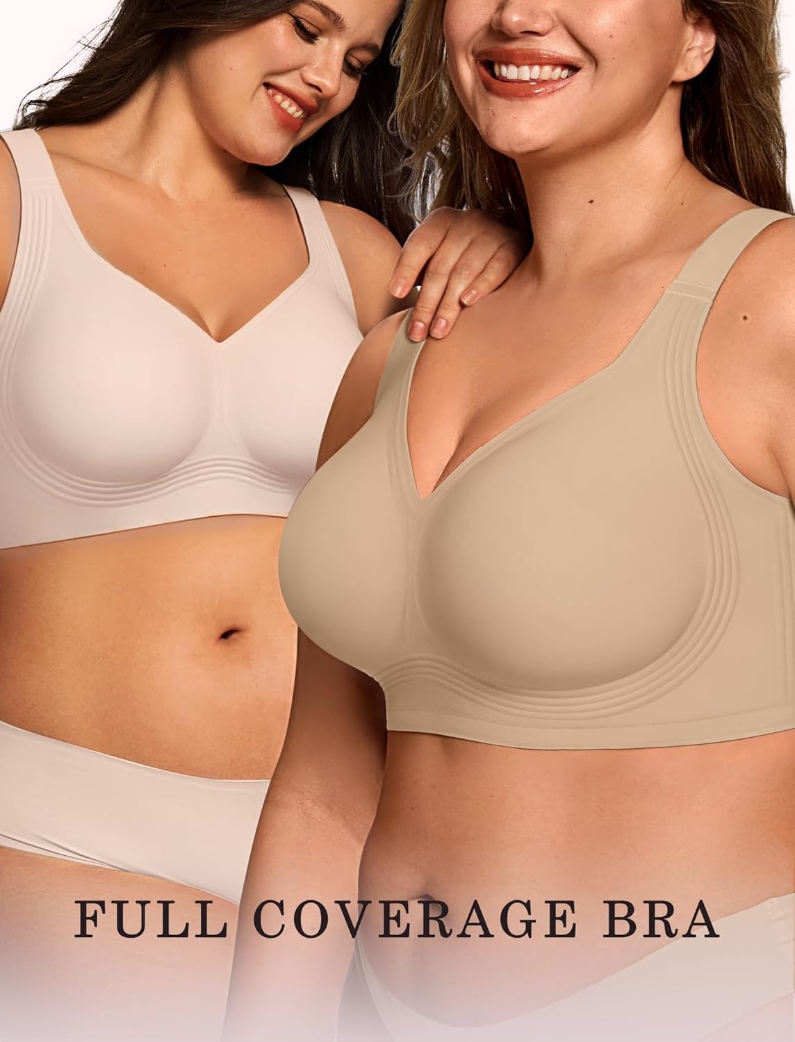 image:imageOEAK Womens Wireless Jelly Bra Plus Size Supportive Seamless Bras Full Coverage Push Up Comfortable No Underwire Tshirt BrasSemolina