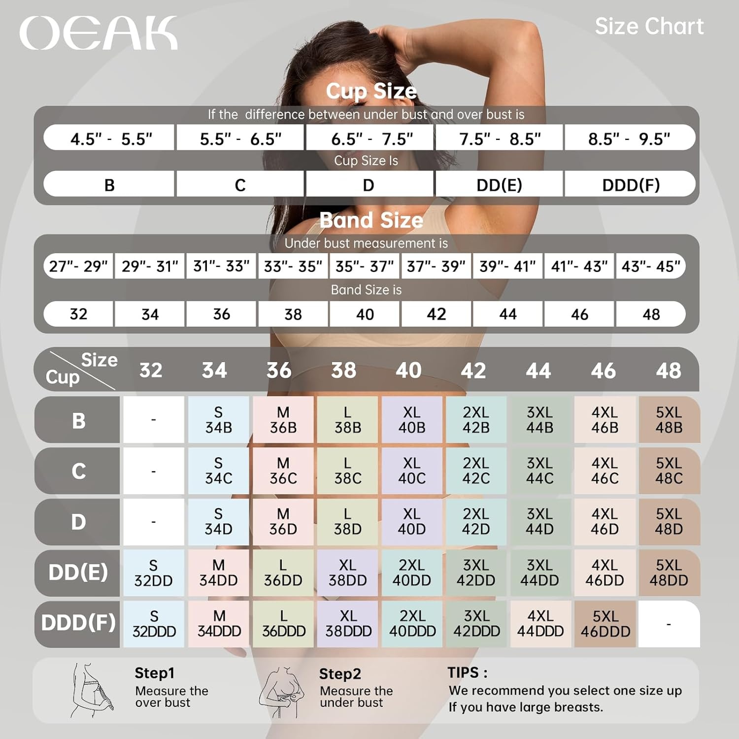 image:imageOEAK Womens Wireless Jelly Bra Plus Size Supportive Seamless Bras Full Coverage Push Up Comfortable No Underwire Tshirt BrasSkin Color