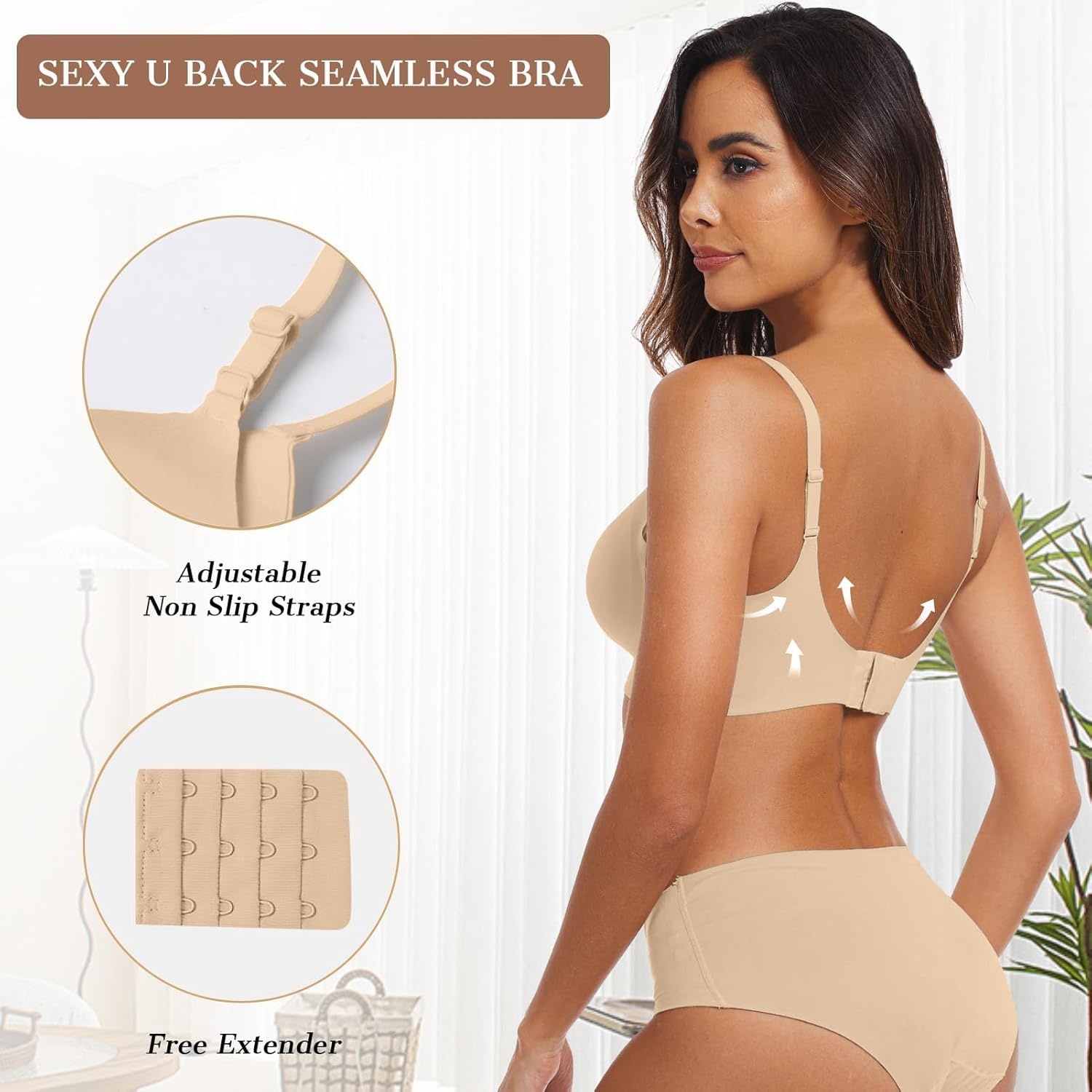 image:imageOEAK Womens Wireless Jelly Bras Comfortable Push Up Bra No Underwire Gel Bra Full Support Lift Everyday Seamless Tshirt BrasSemolina