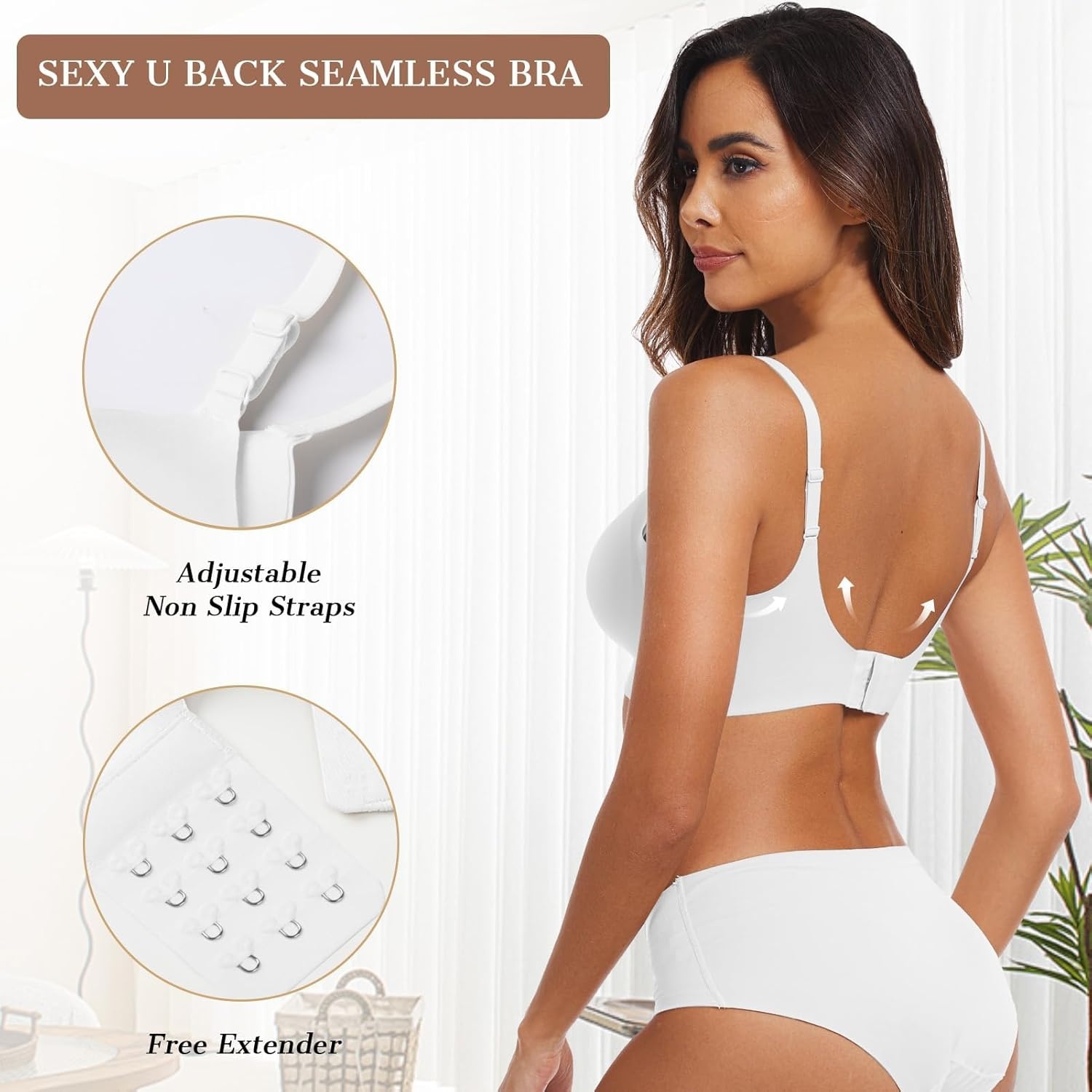 image:imageOEAK Womens Wireless Jelly Bras Comfortable Push Up Bra No Underwire Gel Bra Full Support Lift Everyday Seamless Tshirt BrasWhite