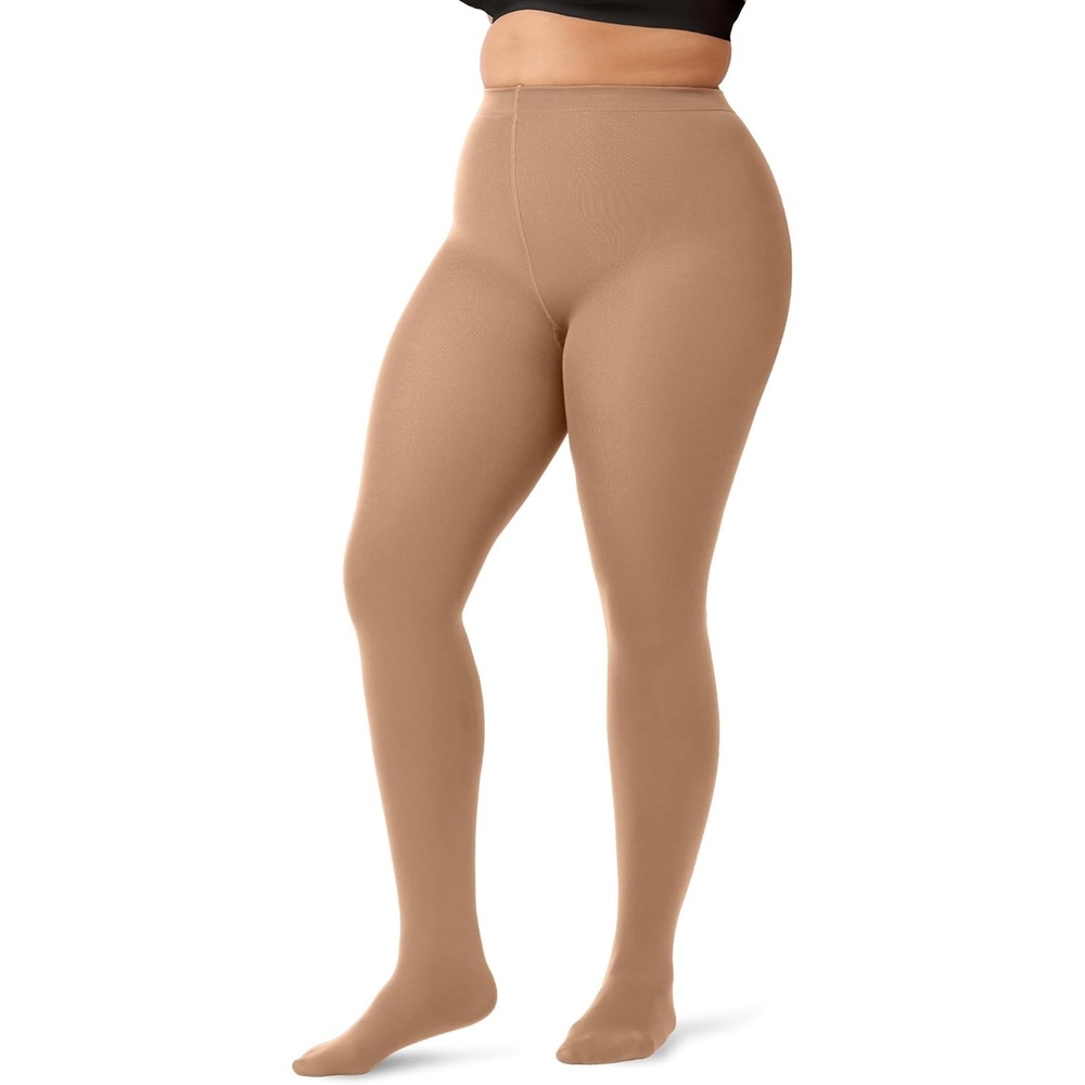 image:imageOEAK Womens Fleece Lined Tights Leggings Plus Size Thermal Warm Thick Opaque Tights Tummy Control High Waisted PantyhoseNude