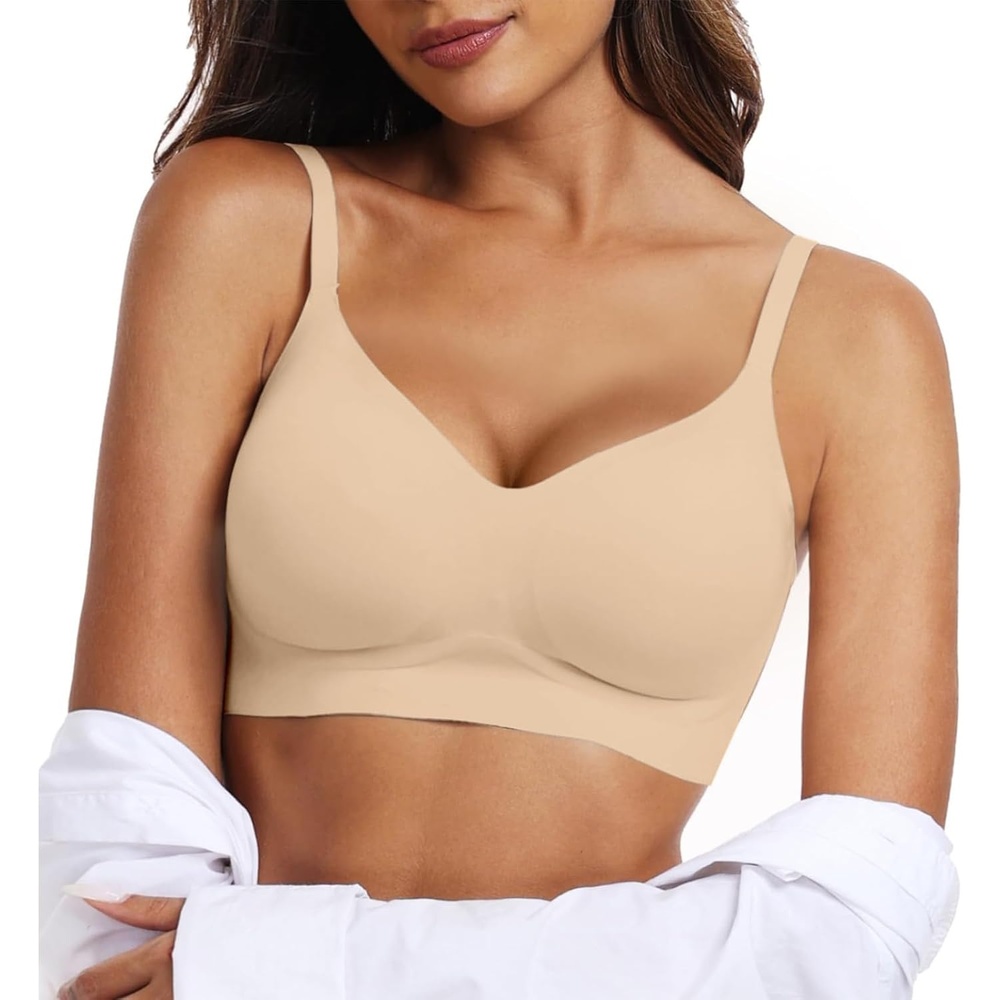 image:imageOEAK Womens Wireless Jelly Bras Comfortable Push Up Bra No Underwire Gel Bra Full Support Lift Everyday Seamless Tshirt BrasSemolina