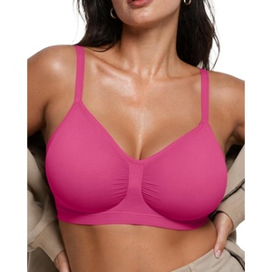 image:imageOEAK Bralettes for Women No Padding Comfortable Wireless Bras Seamless Bralette No Underwire Bra Cute Everyday Tshirt BrasHot Pink