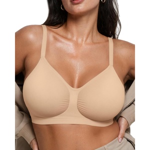 image:imageOEAK Bralettes for Women with Support Comfortable Wireless Bras Seamless Bralette No Underwire Bra Cute Everyday Tshirt Bras Nude L