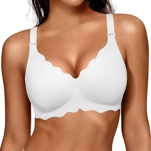 image:imageOEAK Women Jelly Bras No Underwire Scalloped Push Up Buttery Soft Tshirt Bra Seamless Full Coverage Convertible Everyday BraWhite