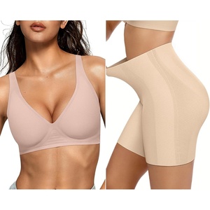 image:imageOEAK Womens Deep V Bras Wireless Bras amp Tummy Control Shapewear for Women Seamless Nude L