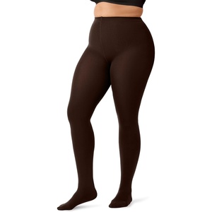 image:imageOEAK Womens Fleece Lined Tights Leggings Plus Size Thermal Warm Thick Opaque Tights Tummy Control High Waisted PantyhoseBrown