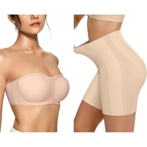 image:imageOEAK Womens Strapless Bras Push Up Bandeau Bra amp Tummy Control Shapewear Nude M