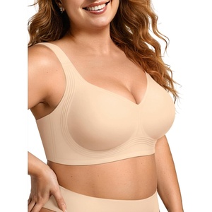 image:imageOEAK Womens Wireless Jelly Bra Plus Size Supportive Seamless Bras Full Coverage Push Up Comfortable No Underwire Tshirt BrasNude