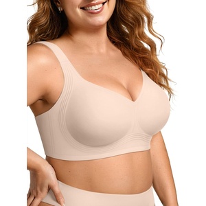 image:imageOEAK Womens Wireless Jelly Bra Plus Size Supportive Seamless Bras Full Coverage Push Up Comfortable No Underwire Tshirt BrasSkin Color