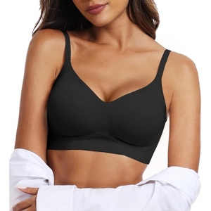 image:imageOEAK Womens Wireless Jelly Bras Comfortable Push Up Bra No Underwire Gel Bra Full Support Lift Everyday Seamless Tshirt BrasBlack