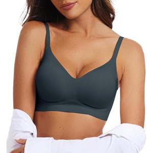 image:imageOEAK Womens Wireless Jelly Bras Comfortable Push Up Bra No Underwire Gel Bra Full Support Lift Everyday Seamless Tshirt BrasNavy